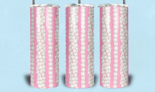 Pastel Pink Pikake Twist Lei 20oz Tumbler