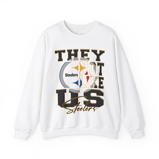 Pittsburgh Steelers Football Sweatshirt, NFL Team Sweater, Unisex Crewneck, They Not Like Us Design, Pittsburgh Sports Apparel