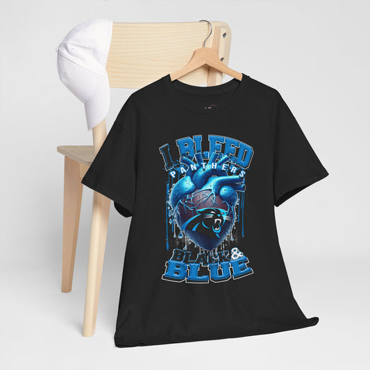 Carolina Panthers Unisex Tee, I Bleed Black & Blue, NFL Tshirt, Football Fan Shirt, Sports Tee