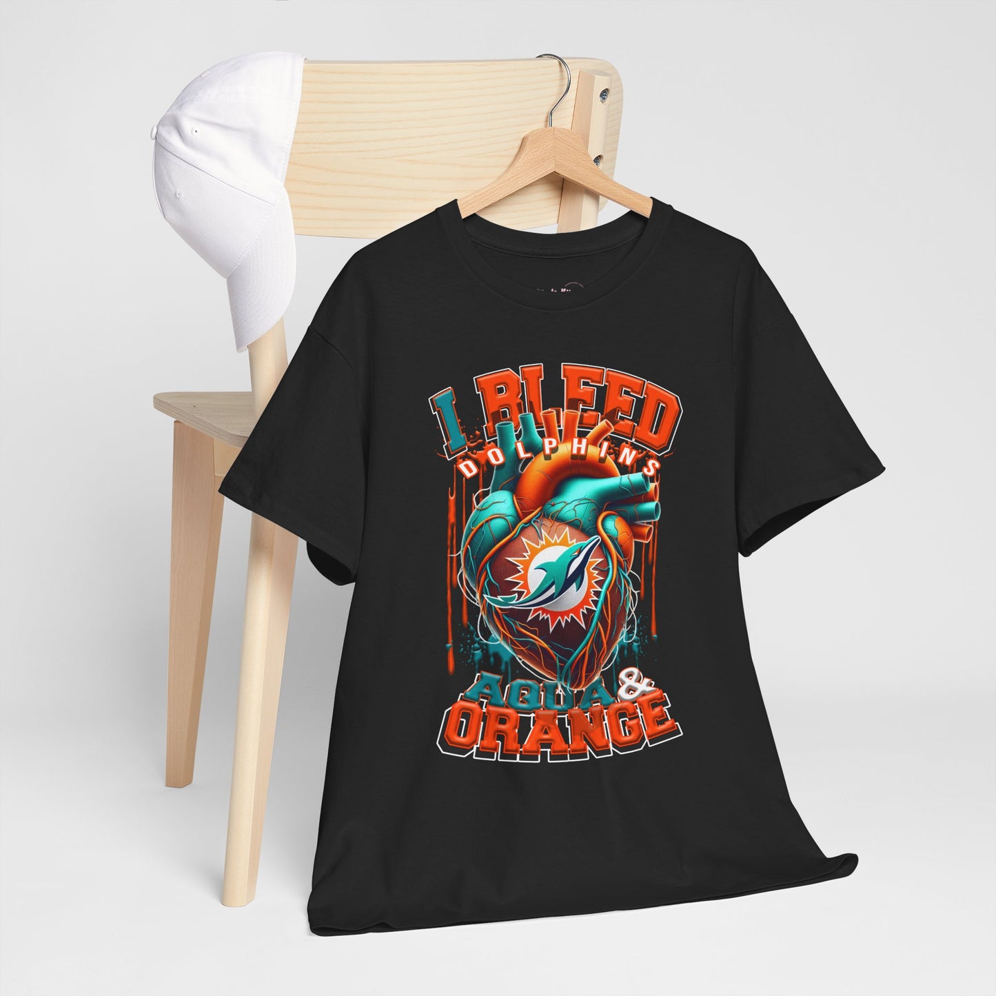 Miami Dolphins Unisex Tee, I Bleed Agua & Orange, NFL Tshirt, Football Fan Shirt, Sports Tee