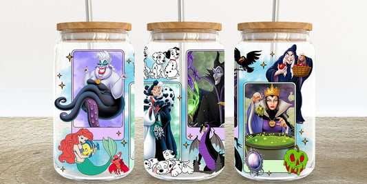 Magical Villans 16oz Glass Can