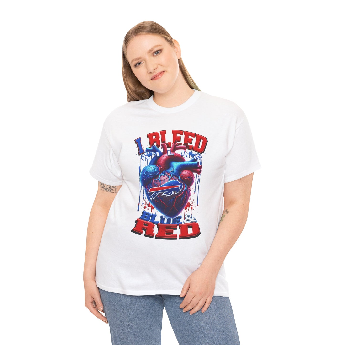 Buffalo Bills Unisex Tee, NFL Tshirt, I Bleed Blue and Red Shirt, Bills Fan Apparel, Football Team Top