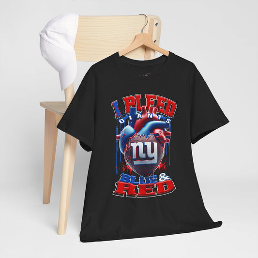 New York Giants Unisex Tee, I Bleed Blue & Red, NFL Tshirt, Football Fan Shirt, Sports Tee