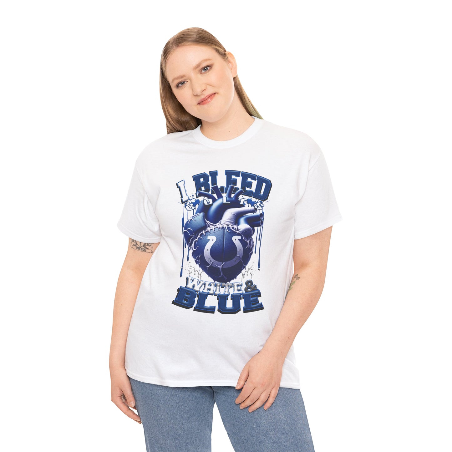 Indianapolis Colts Unisex Tee, I Bleed White & Blue, NFL Tshirt, Football Fan Shirt, Sports Tee