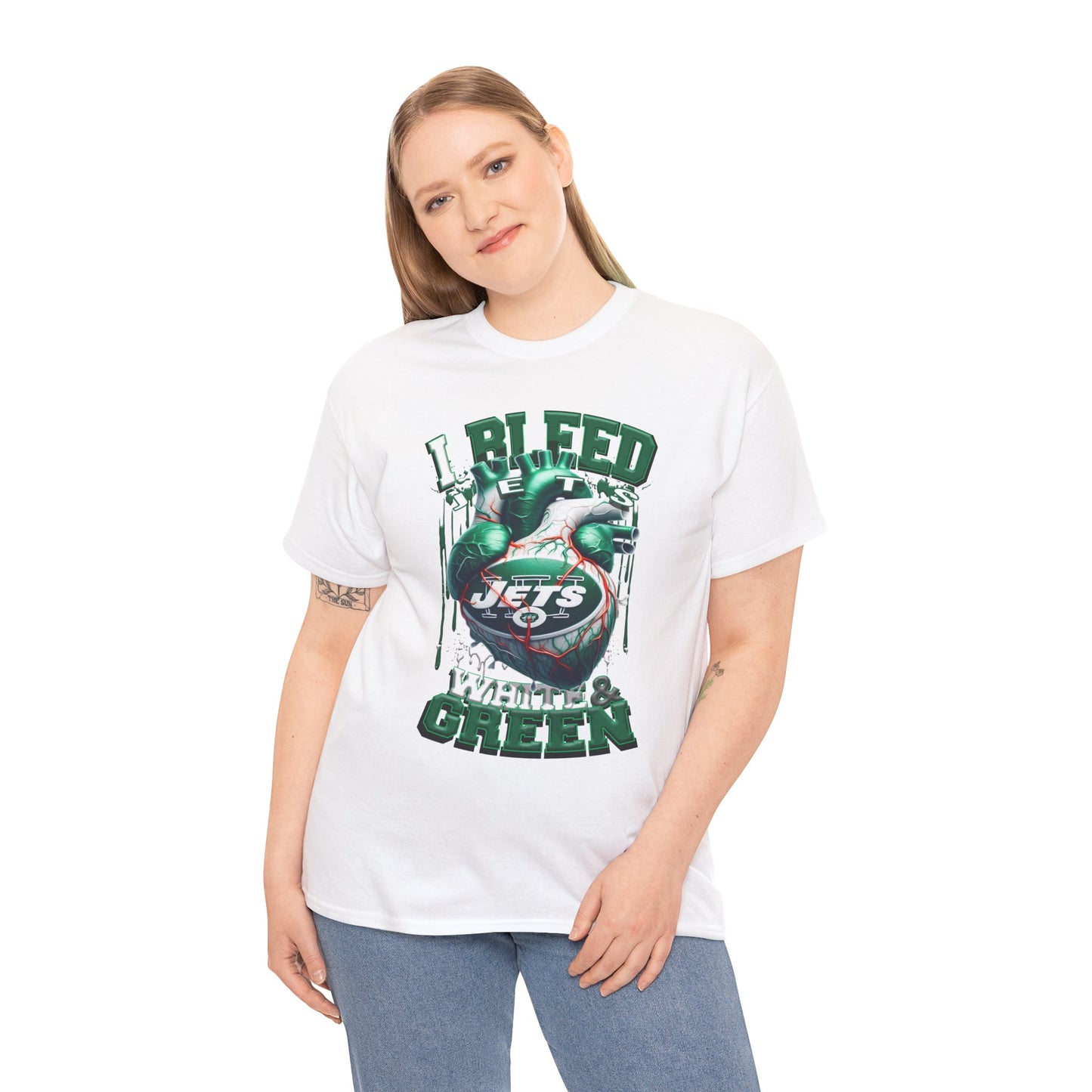 New York Jets Unisex Tee, I Bleed White & Green, NFL Tshirt, Football Fan Shirt, Sports Tee