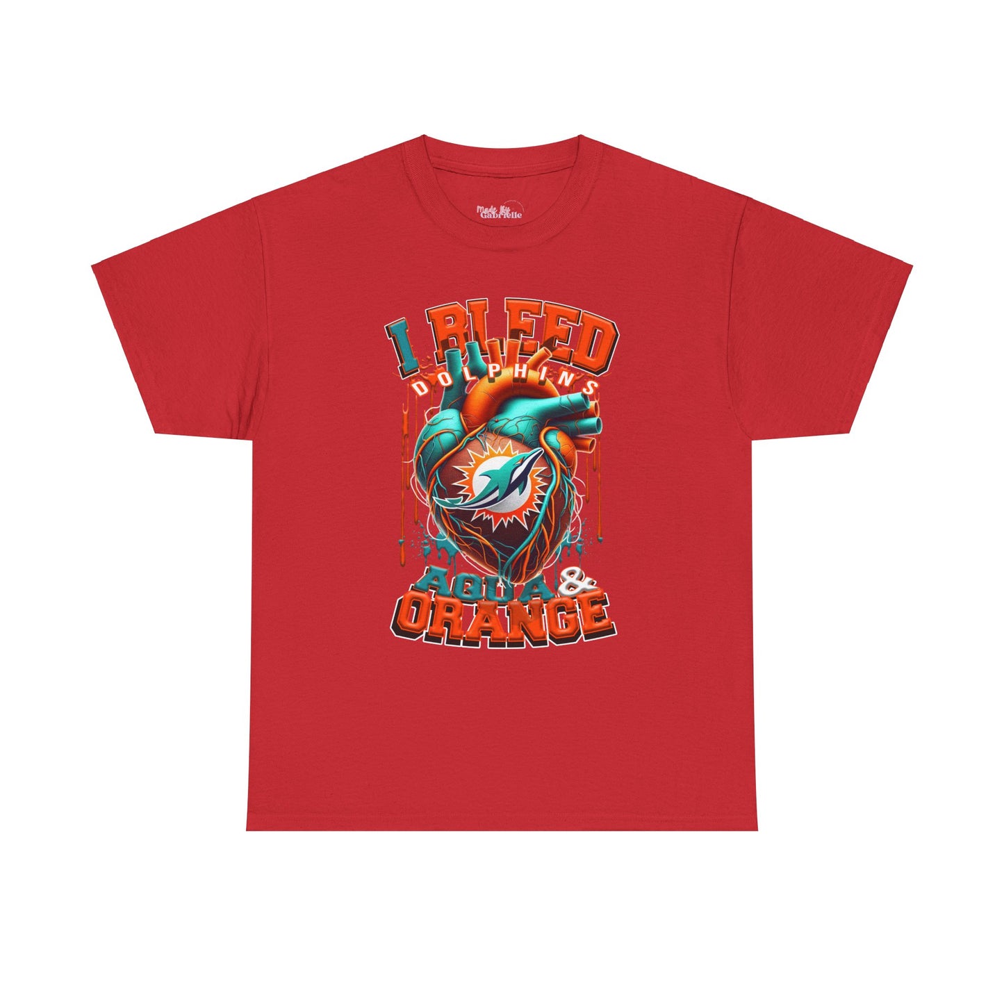 Miami Dolphins Unisex Tee, I Bleed Agua & Orange, NFL Tshirt, Football Fan Shirt, Sports Tee