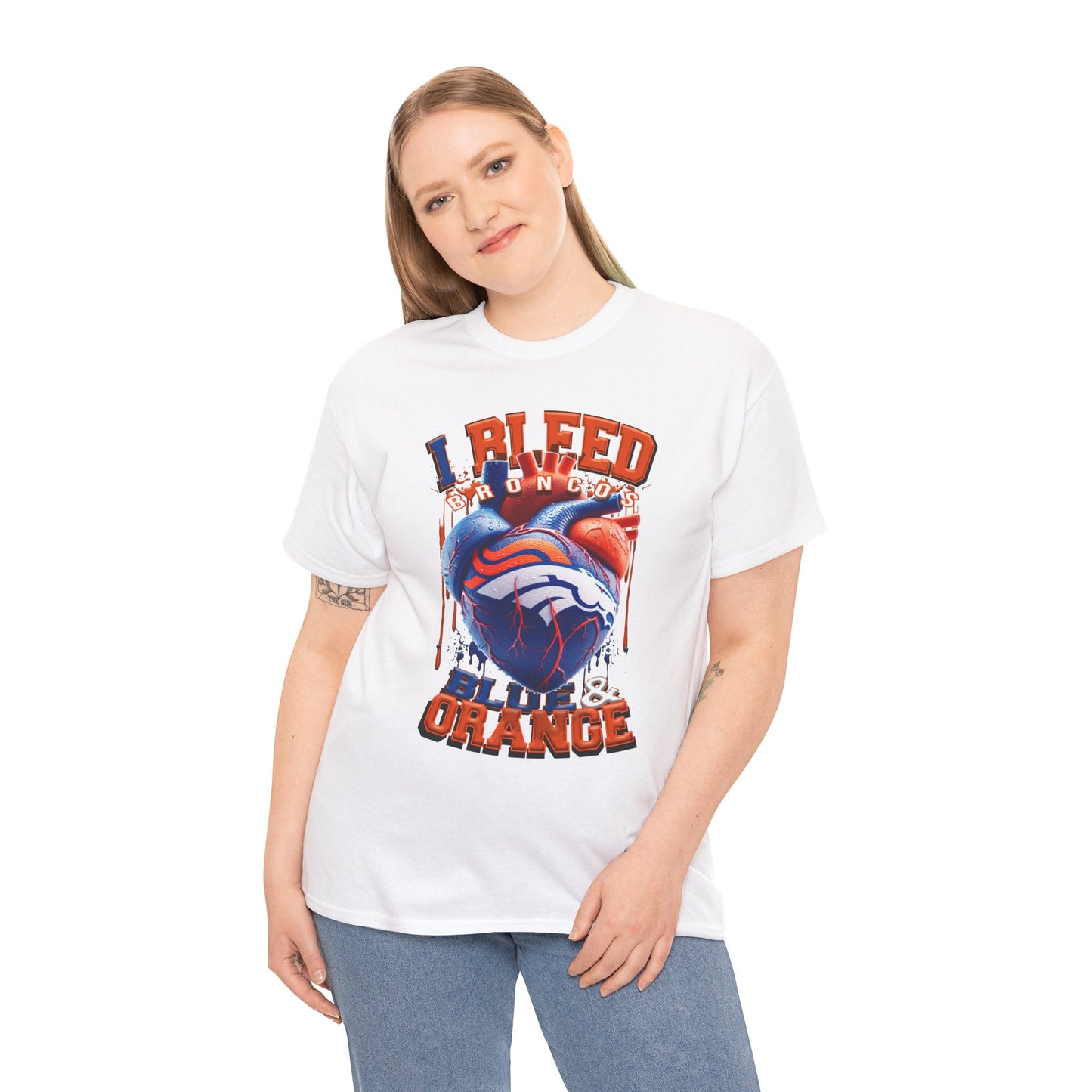 Denver Broncos Unisex Tee, NFL Fan Shirt, I Bleed Blue & Orange Football Tshirt, Denver Pride Apparel, Game Day Top