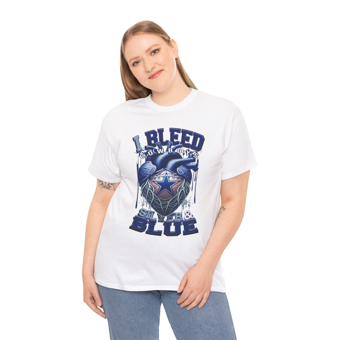 Dallas Cowboys Unisex Tee, I Bleed Silver & Blue, NFL Tshirt, Football Fan Shirt, Sports Tee