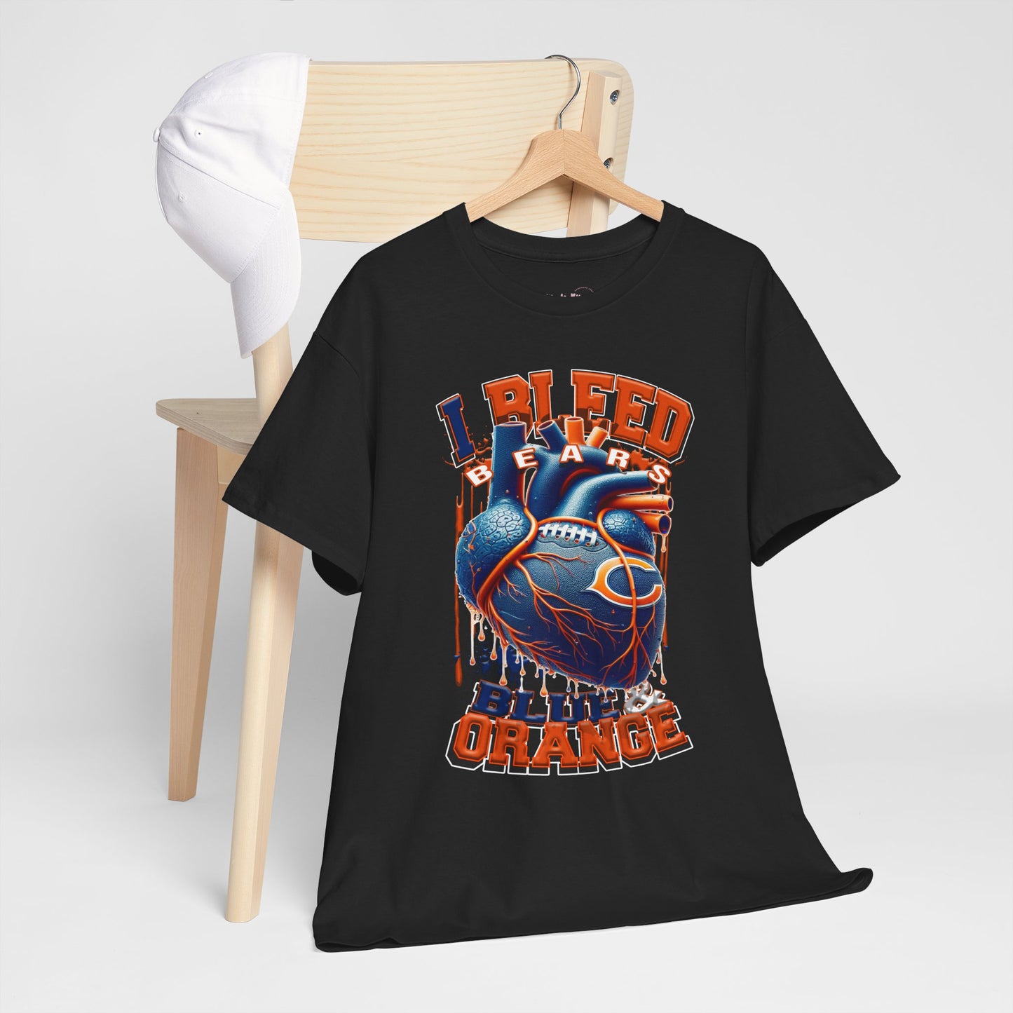 Chicago Bears Unisex Tee, I Bleed Blue & Orange, NFL Tshirt, Football Fan Shirt, Sports Tee