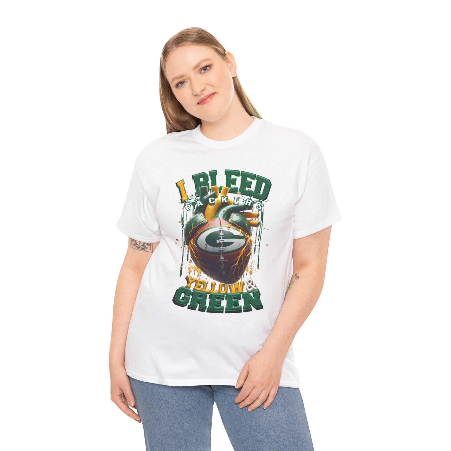 Green Bay Packers Unisex Tee, I Bleed Yellow & Green, NFL Tshirt, Football Fan Shirt, Sports Tee