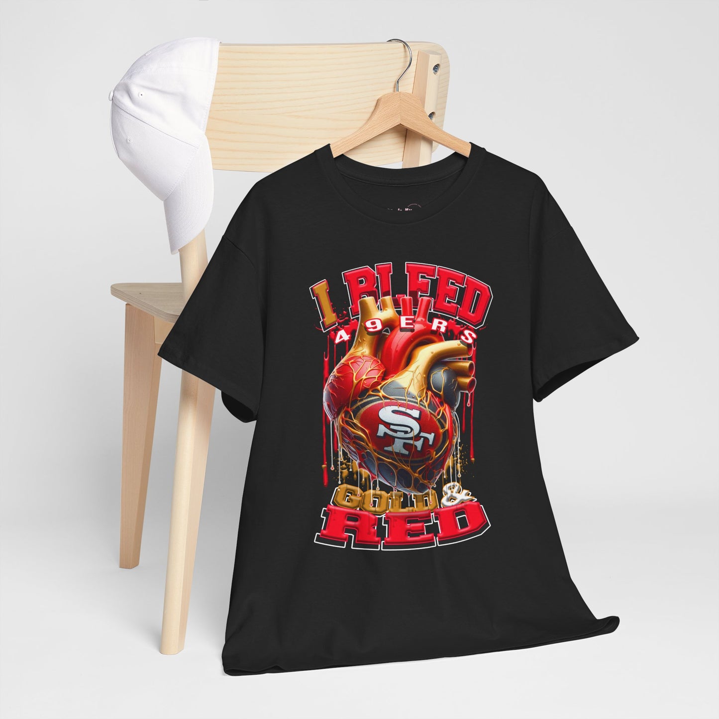 I Bleed White and Gold 49ers NFL Tshirt - Unisex Retro Crewneck, Trending Tshirt