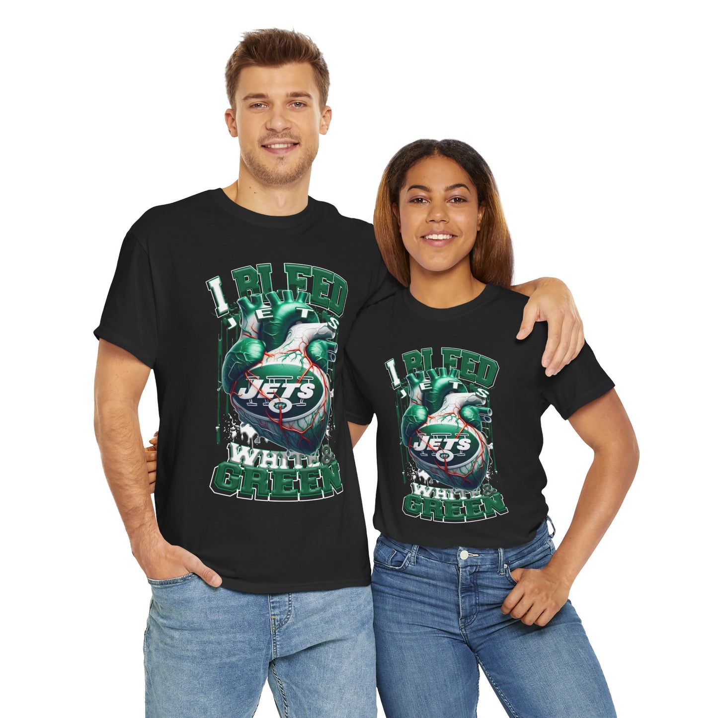 New York Jets Unisex Tee, I Bleed White & Green, NFL Tshirt, Football Fan Shirt, Sports Tee