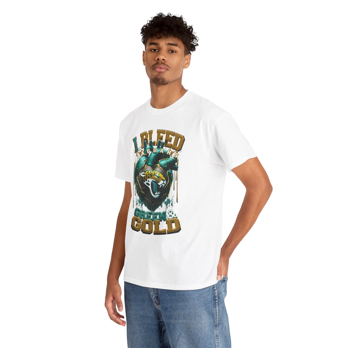 Jacksonville Jaguars Unisex Tee, I Bleed Green & Gold, NFL Tshirt, Football Fan Shirt, Sports Tee