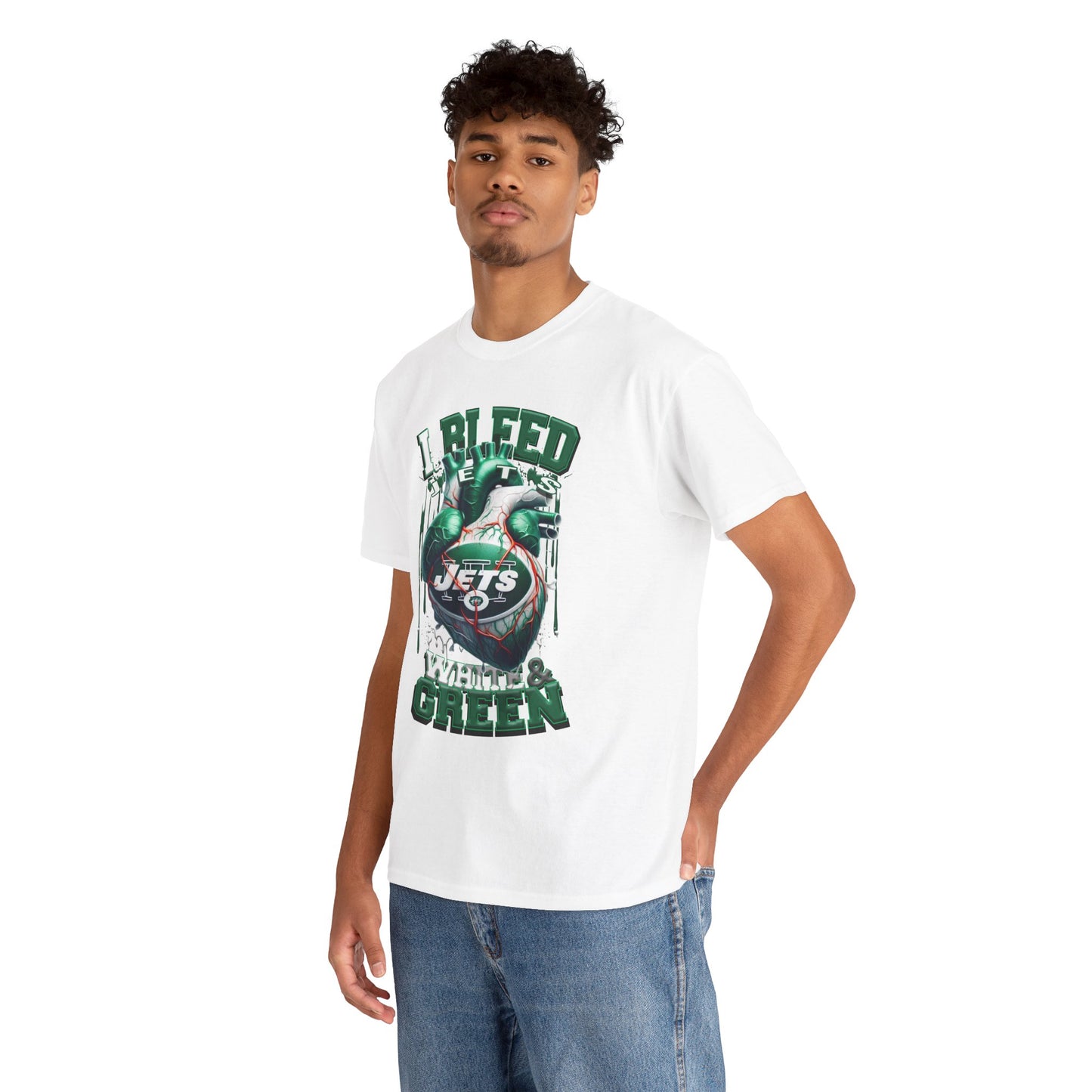 New York Jets Unisex Tee, I Bleed White & Green, NFL Tshirt, Football Fan Shirt, Sports Tee