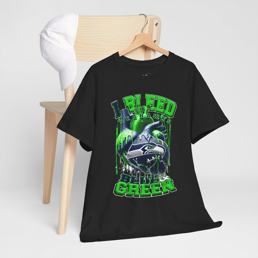 Seattle Seahawks Unisex Tee, I Bleed Blue & Green, NFL Tshirt, Football Fan Shirt, Sports Tee