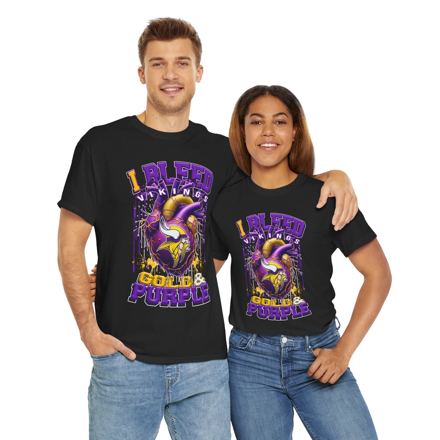 Minnesota Vikings Unisex Tee, I Bleed Gold & Purple, NFL Tshirt, Football Fan Shirt, Sports Tee