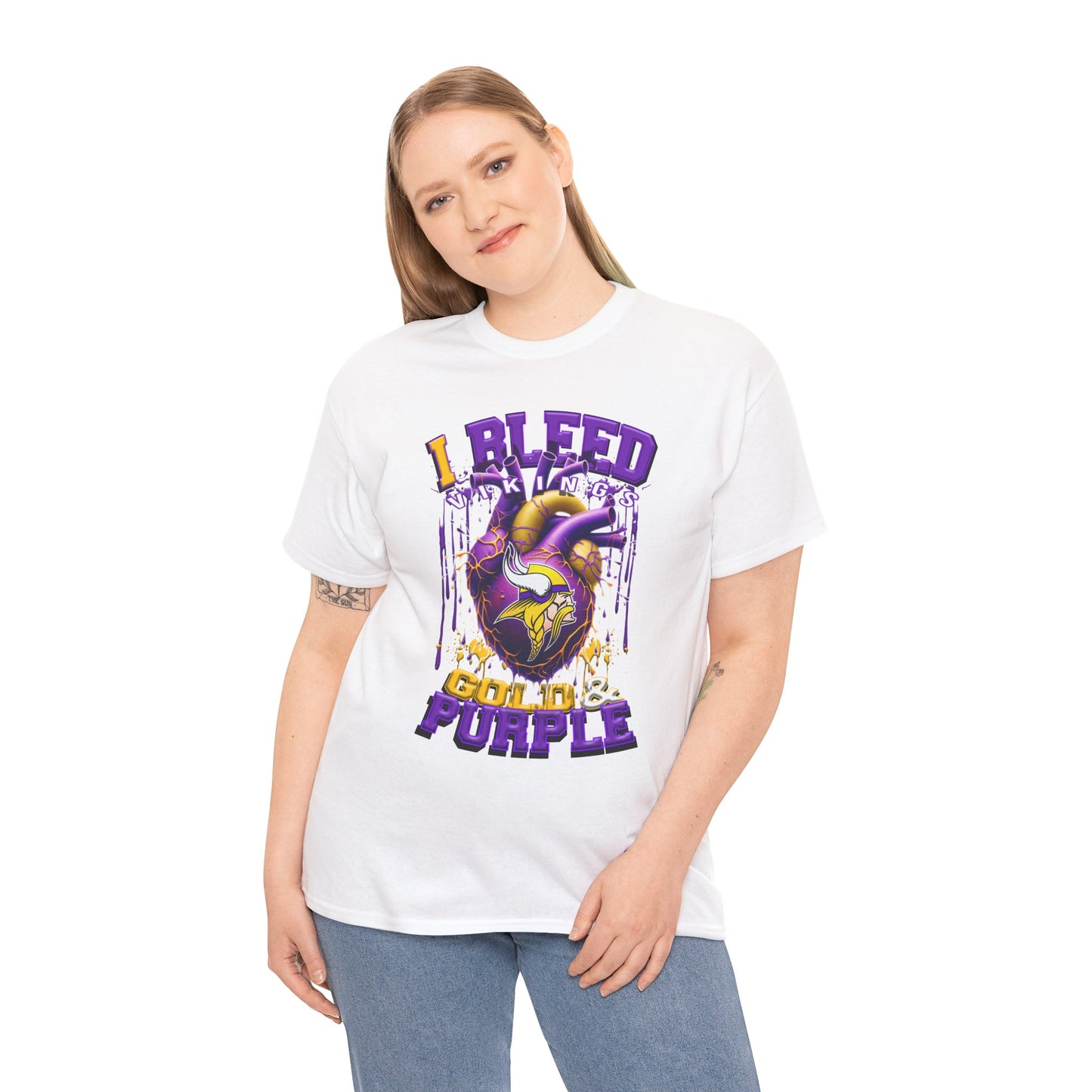 Minnesota Vikings Unisex Tee, I Bleed Gold & Purple, NFL Tshirt, Football Fan Shirt, Sports Tee