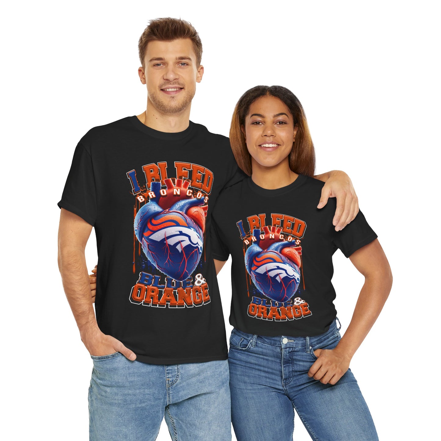 Denver Broncos Unisex Tee, NFL Fan Shirt, I Bleed Blue & Orange Football Tshirt, Denver Pride Apparel, Game Day Top