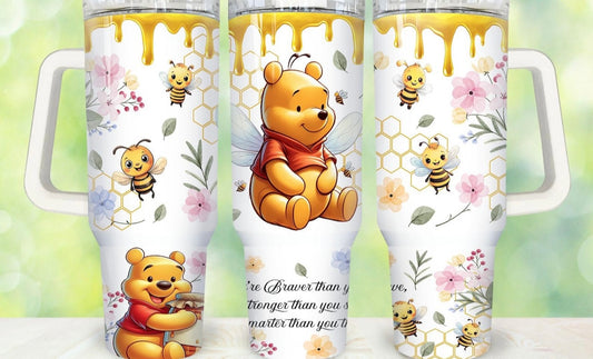 Honey Bee & Pooh 40oz Dupe Tumbler