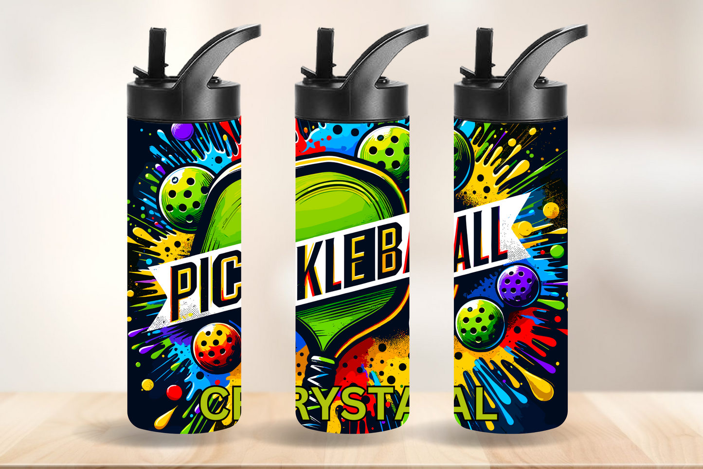 Pickleball Paint Splatter 20oz Tumbler