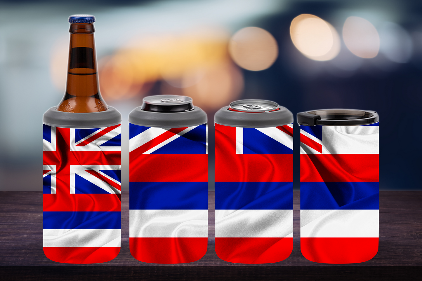 Hawaiian Flag 16oz 4-in-1 Beer Koozie