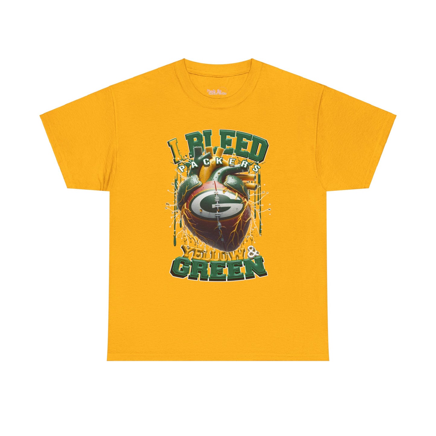 Green Bay Packers Unisex Tee, I Bleed Yellow & Green, NFL Tshirt, Football Fan Shirt, Sports Tee