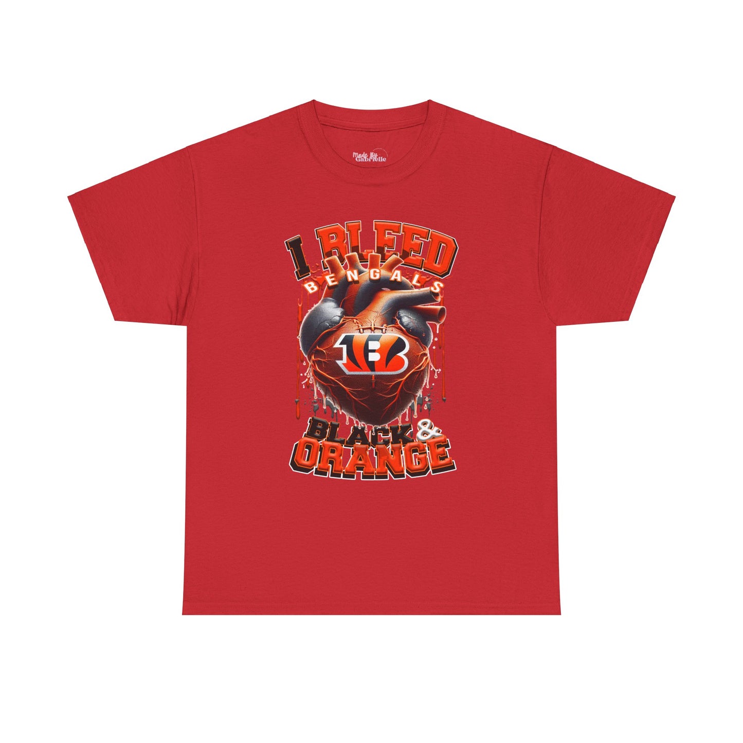 Cincinnati Bengals Unisex Tee Shirt, I Bleed Black & Orange NFL Bengals T-Shirt, Bengals Fan Apparel, Bengals Football Gear, Bengals Gift