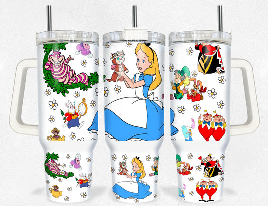 Alice Wonderland 40oz Dupe Tumbler