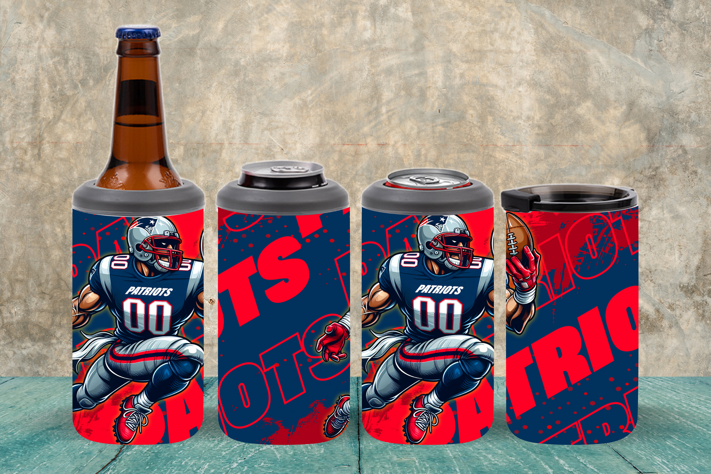 Patriots 16oz 4-in-1 Beer Koozie