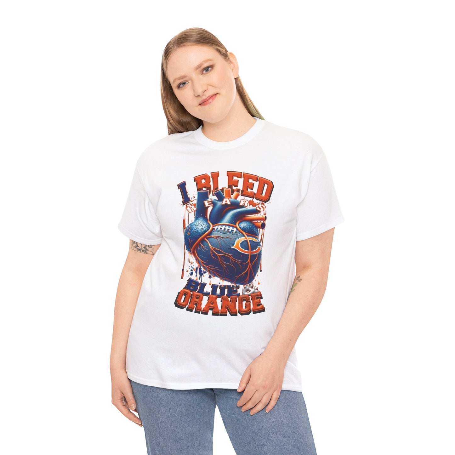 Chicago Bears Unisex Tee, I Bleed Blue & Orange, NFL Tshirt, Football Fan Shirt, Sports Tee