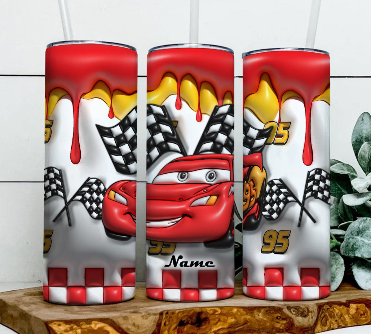 Cars Mcqueen Customized Name 3D 20oz Tumbler