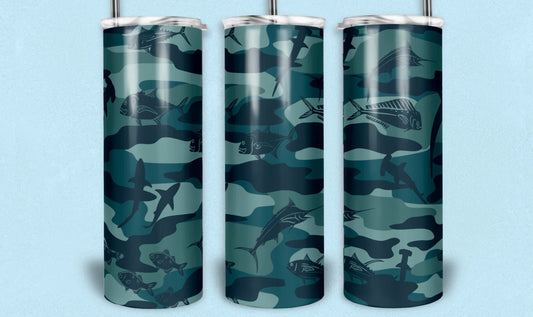 Camo Fishing 20oz Tumbler