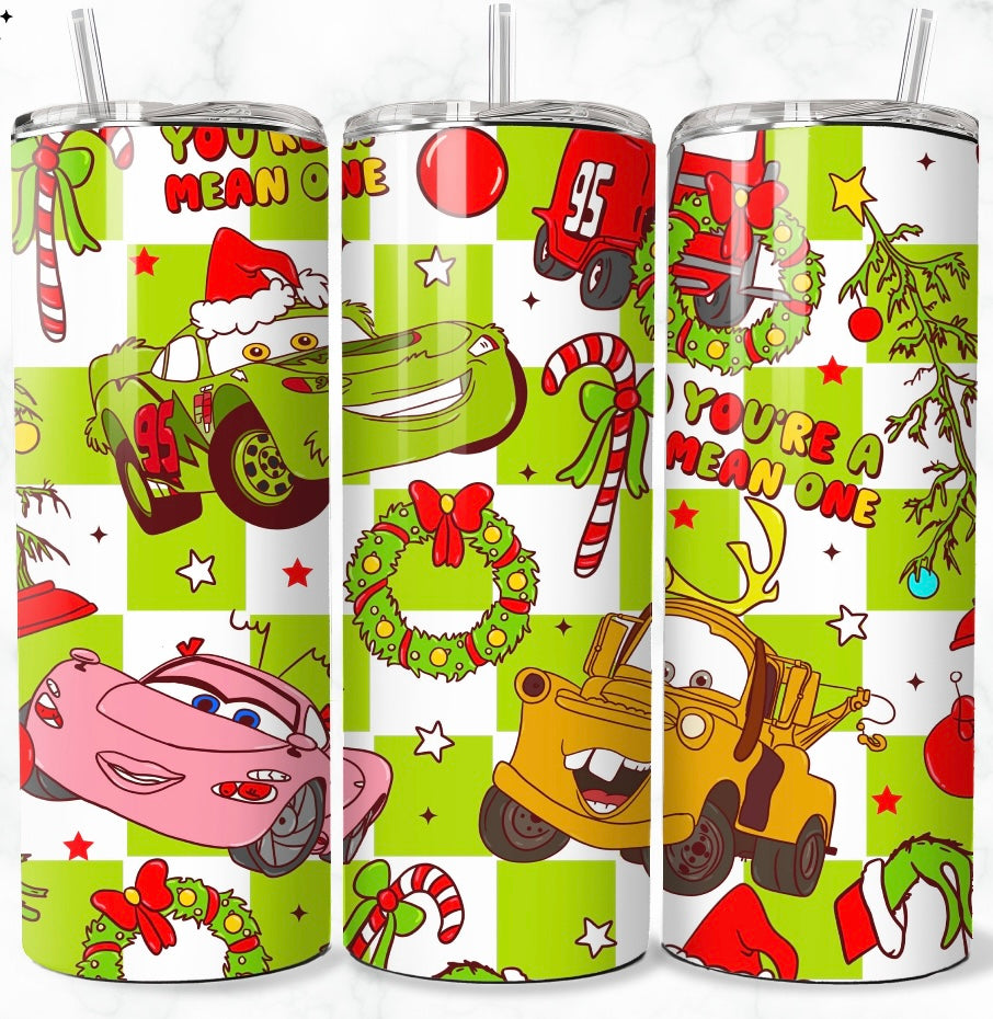 Grinchy Cars & Friends Christmas 20oz Tumbler