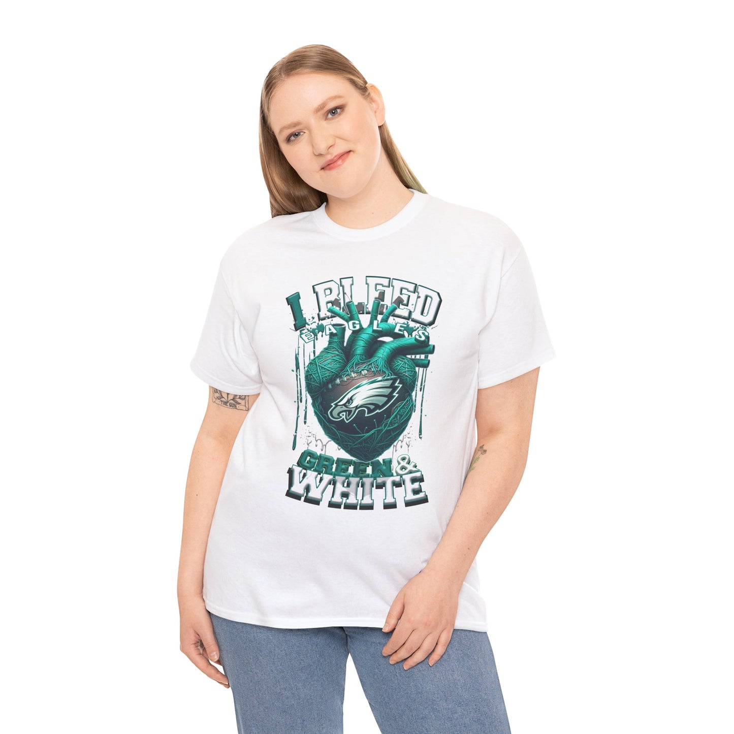 Philadelphia Eagles Unisex Tee, I Bleed Green & White, NFL Tshirt, Football Fan Shirt, Sports Tee