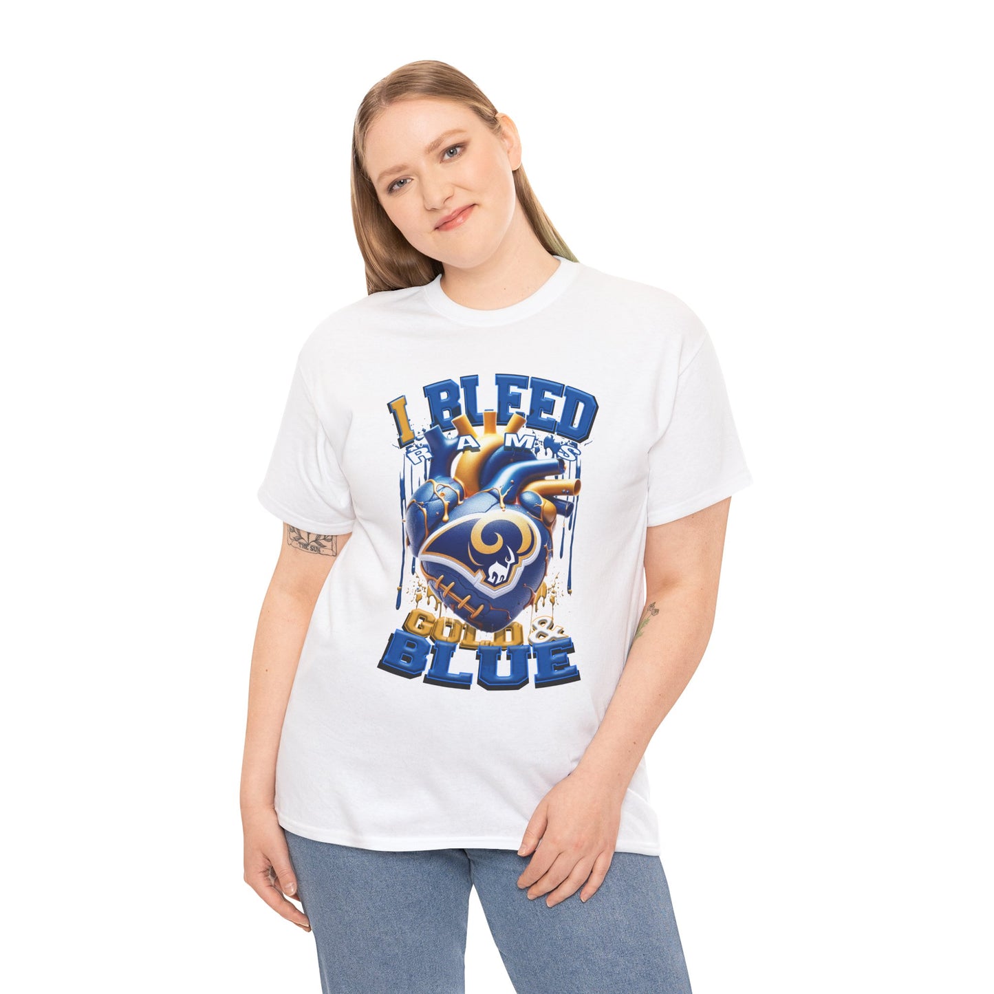 Los Angeles Rams Unisex Tee, I Bleed Gold & Blue, NFL Tshirt, Football Fan Shirt, Sports Tee