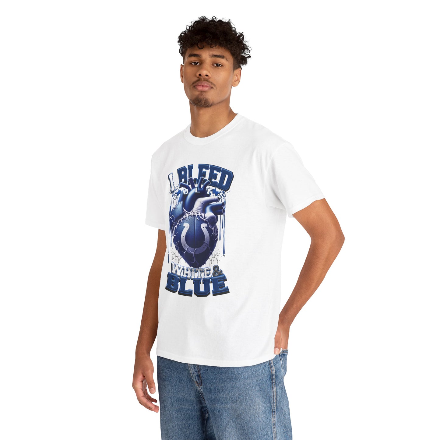 Indianapolis Colts Unisex Tee, I Bleed White & Blue, NFL Tshirt, Football Fan Shirt, Sports Tee