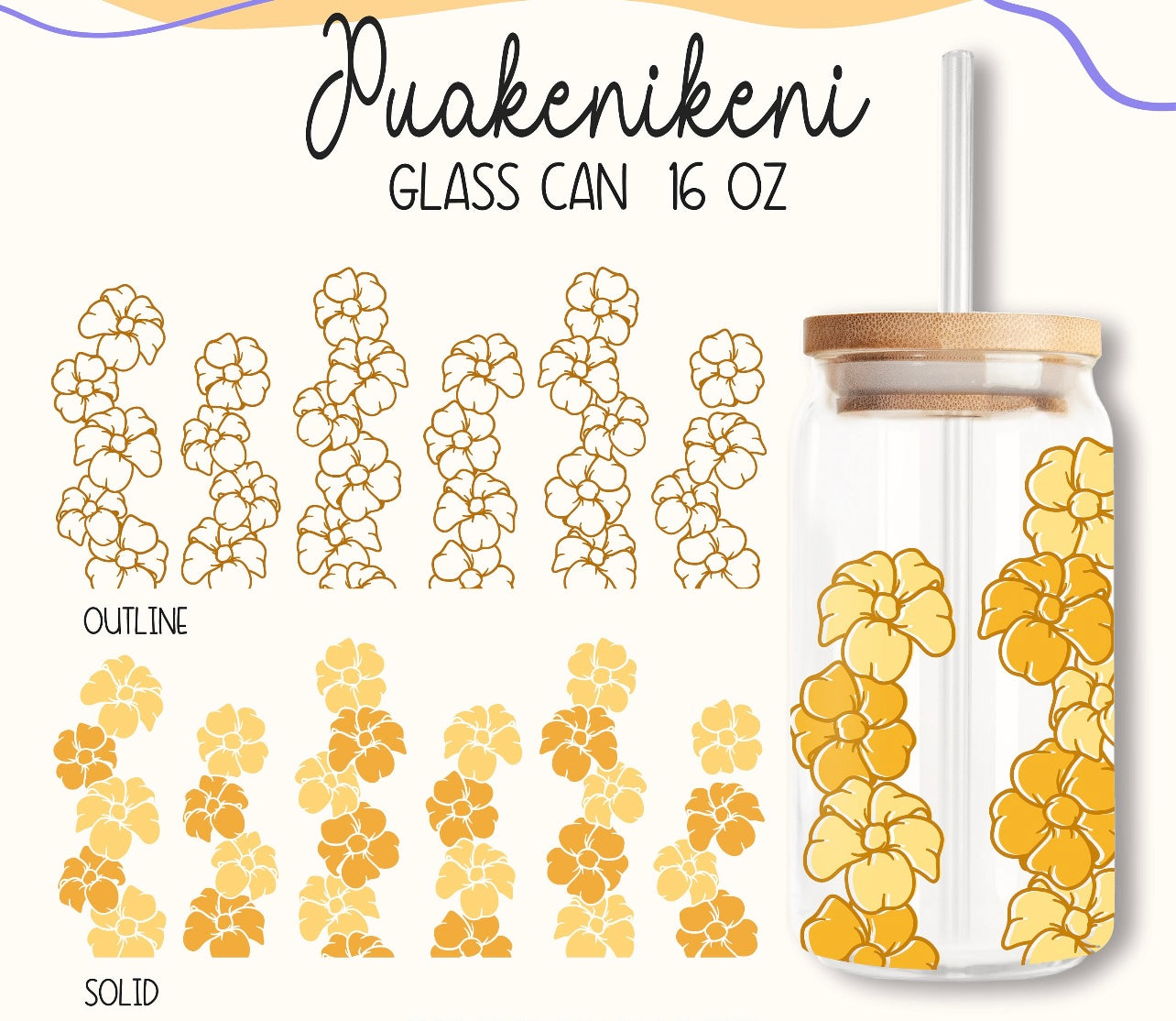 Vertical Puakenikeni 16oz Glass Can