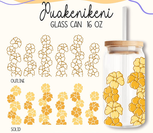 Vertical Puakenikeni 16oz Glass Can