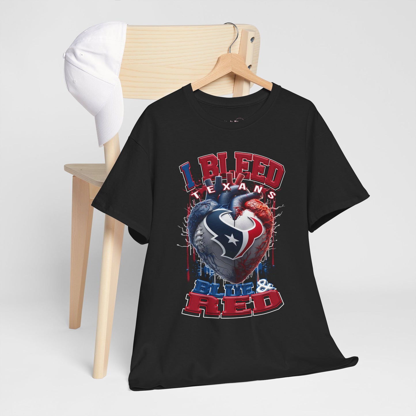 Houston Texans Unisex Tee, I Bleed Blue & Red, NFL Tshirt, Football Fan Shirt, Sports Tee