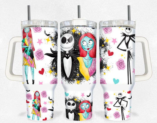 Jack & Sally 40oz Dupe Tumbler