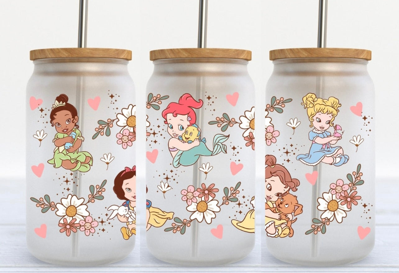 Baby Princesses 16oz Glass Can