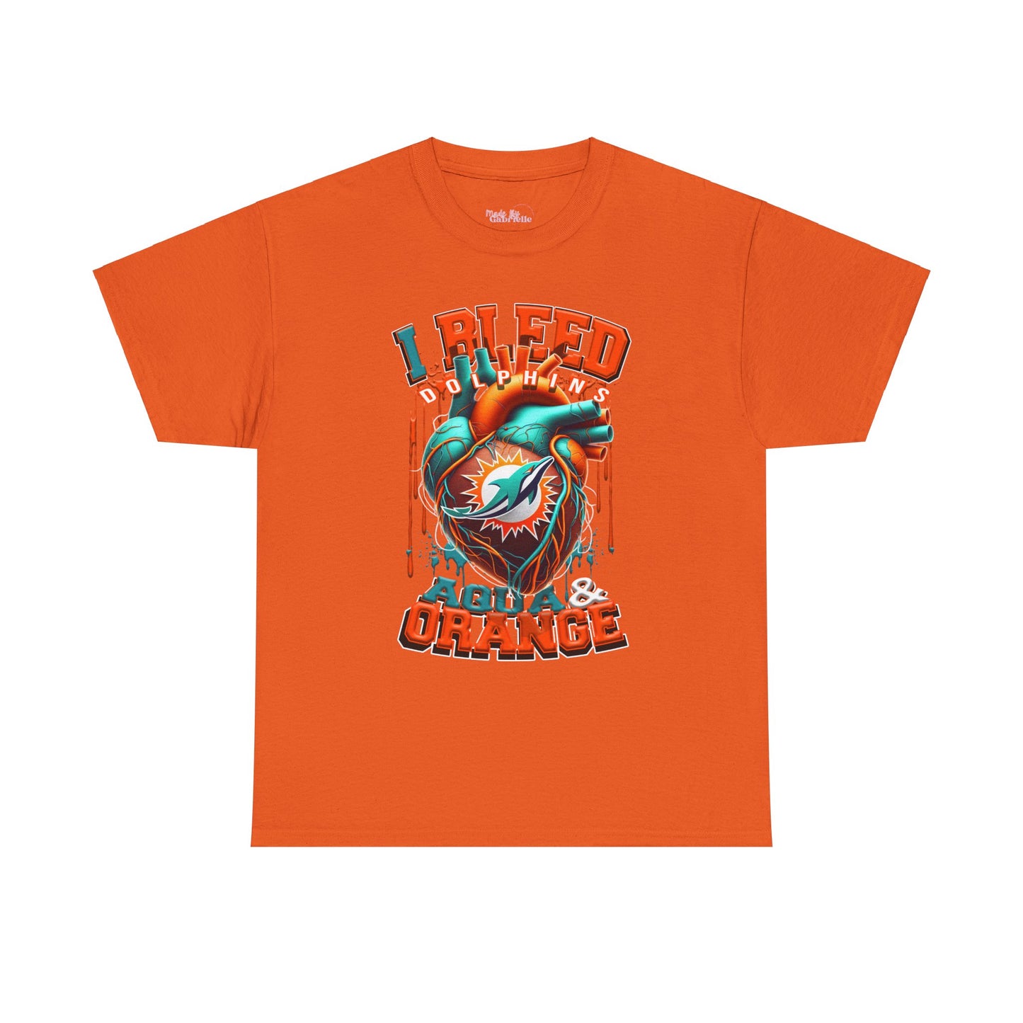 Miami Dolphins Unisex Tee, I Bleed Agua & Orange, NFL Tshirt, Football Fan Shirt, Sports Tee