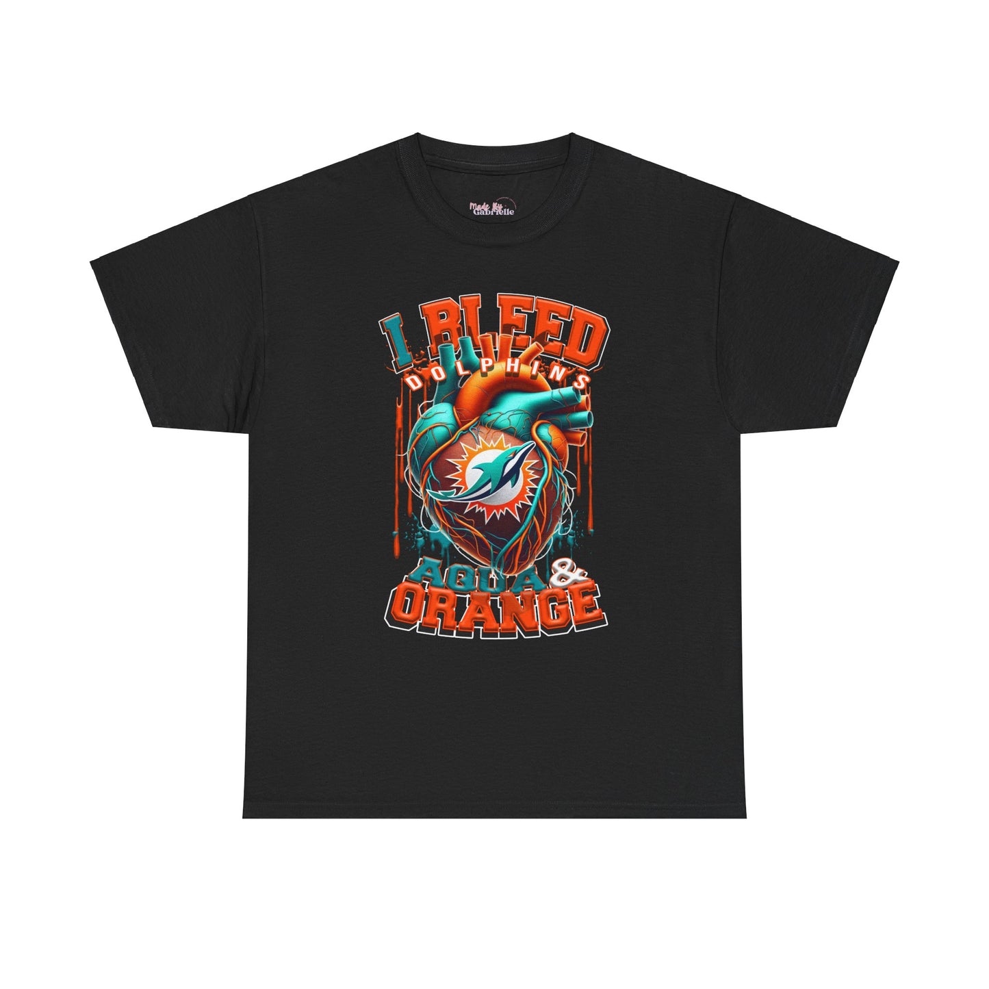 Miami Dolphins Unisex Tee, I Bleed Agua & Orange, NFL Tshirt, Football Fan Shirt, Sports Tee