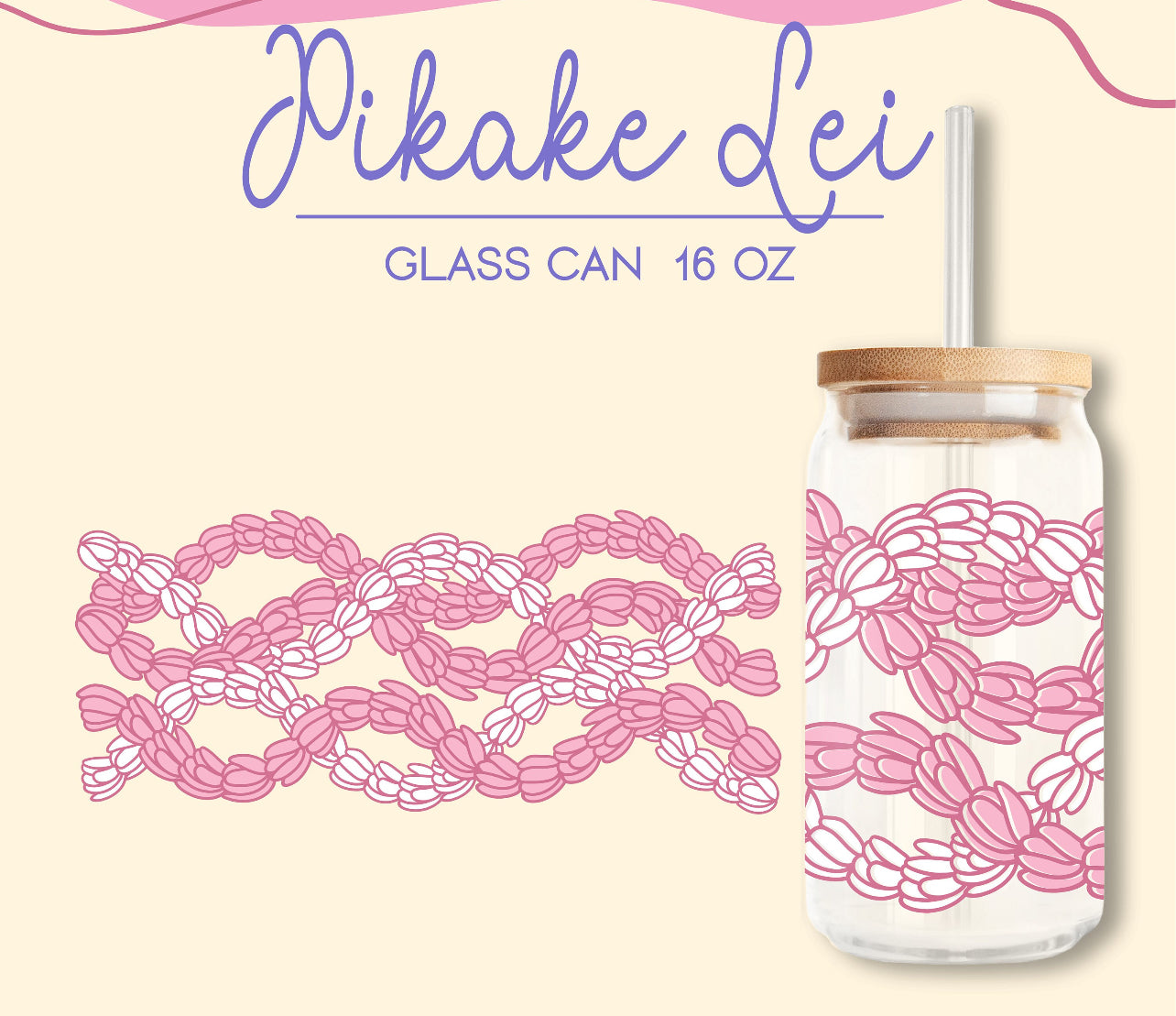 Pikake Lei 16oz Glass Can