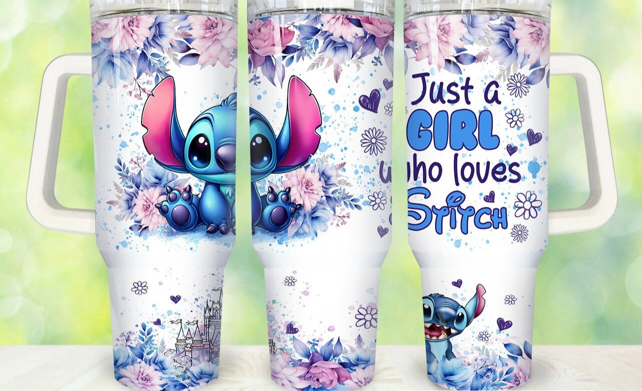 Just a girl who loves stitch 40oz Dupe Tumbler