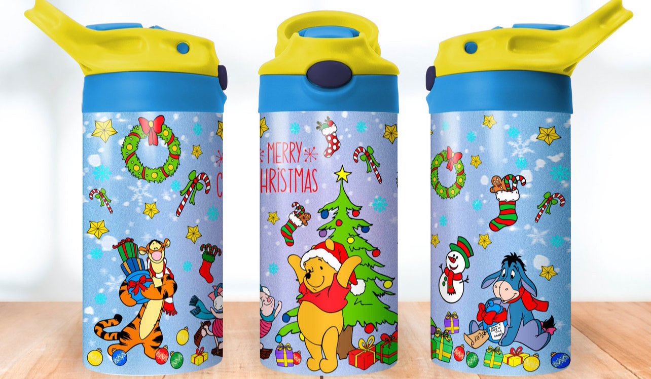 Pooh & Crew Christmas 12oz Tumbler