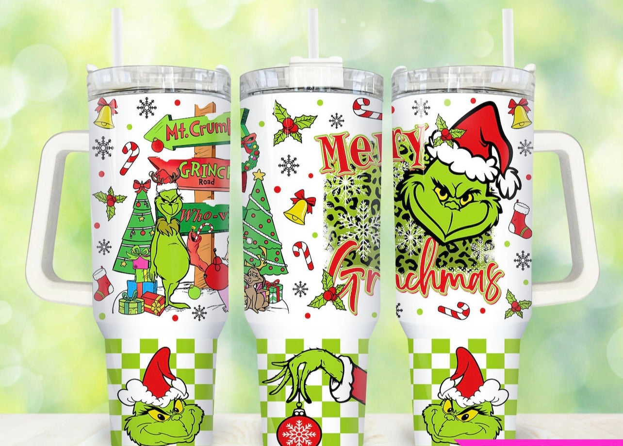 Merry Grinchmas 40oz Dupe Tumbler