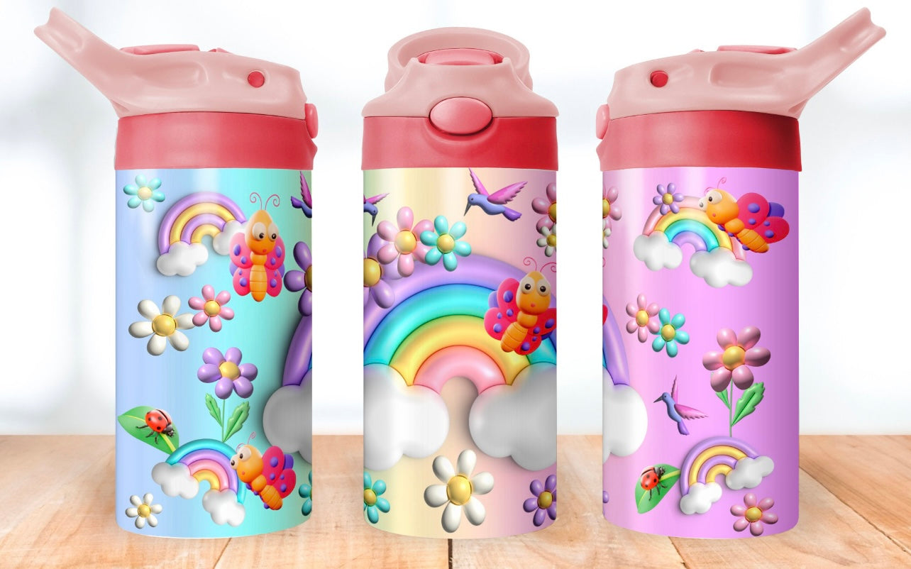 3D Rainbow & Clouds 12oz Tumbler