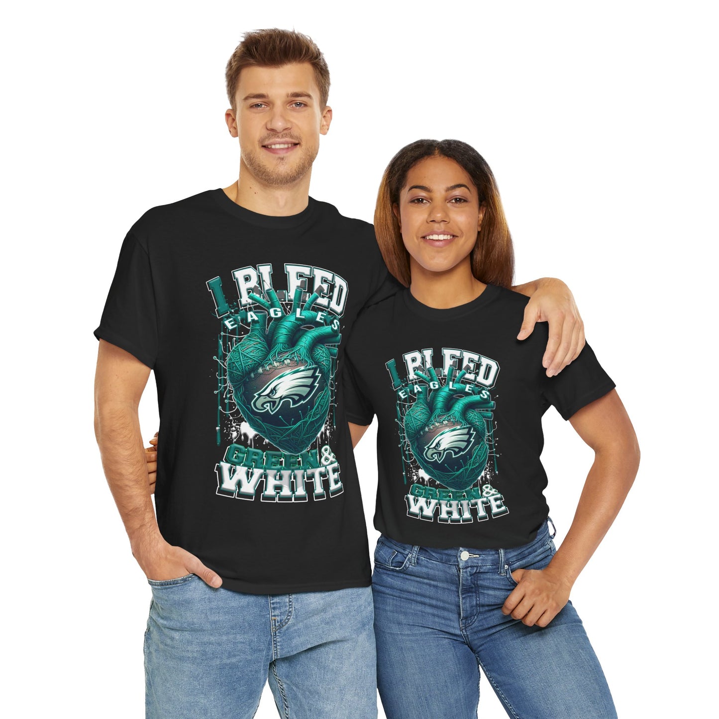 Philadelphia Eagles Unisex Tee, I Bleed Green & White, NFL Tshirt, Football Fan Shirt, Sports Tee