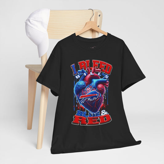 Buffalo Bills Unisex Tee, NFL Tshirt, I Bleed Blue and Red Shirt, Bills Fan Apparel, Football Team Top